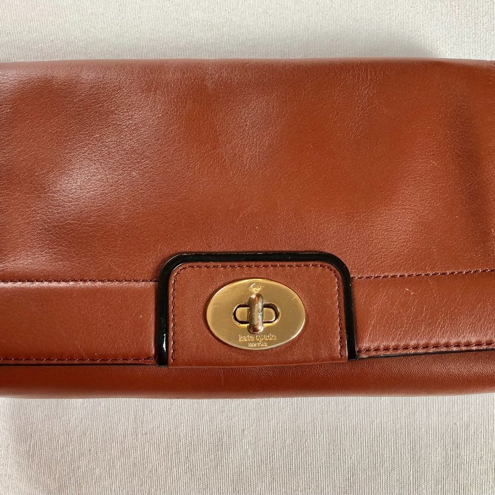 Kate Spade Cognac Brown Leather Crossbody Purse - Hampton Road Series